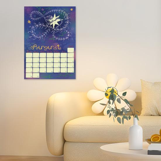 2026 Wall Hanging Calendar Spiral Bound January To December 12 Months Monthly Schedule Planner Home Office Artistic Illustration Calendar