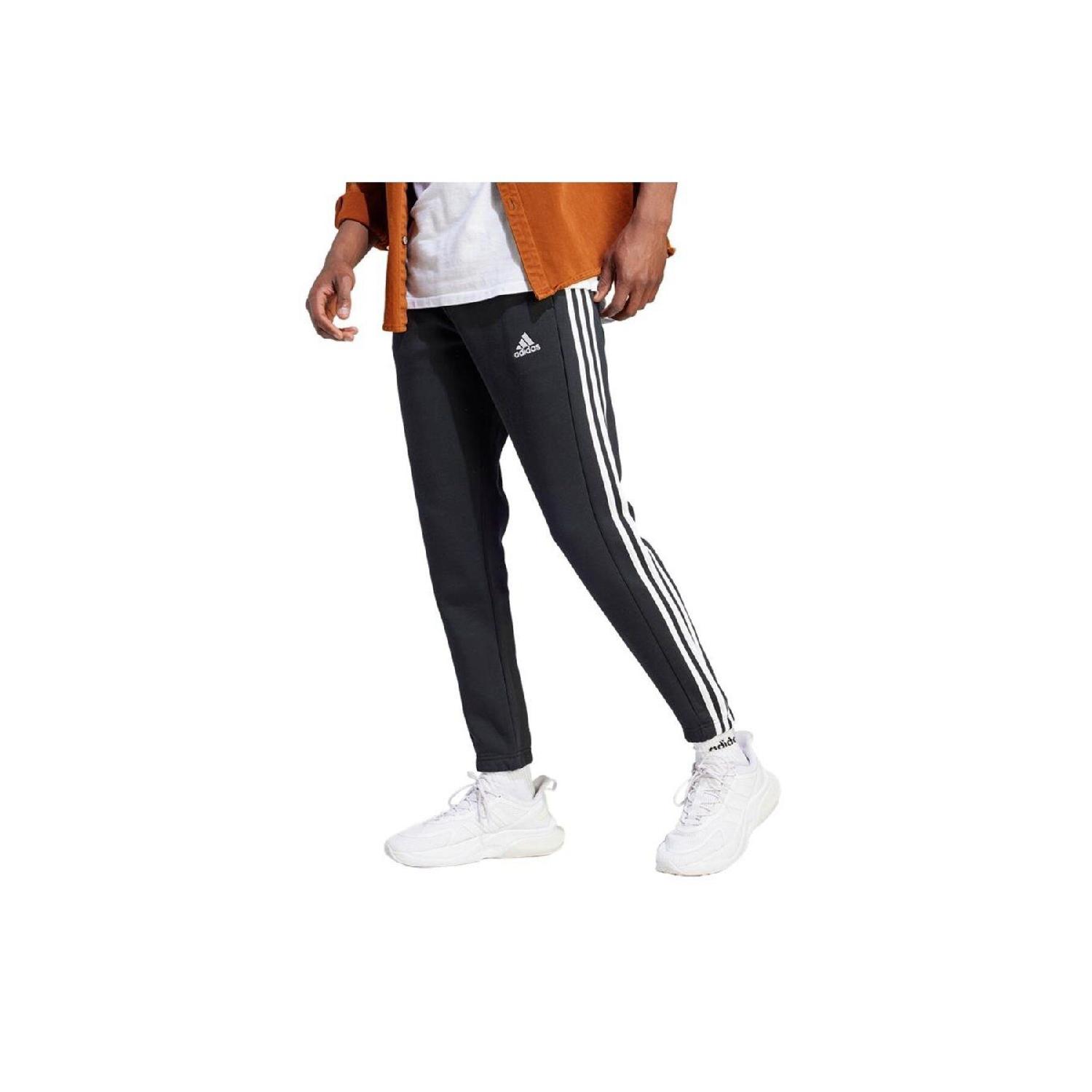 

Essentials Fleece 3-stripes Tapered Cuff Sweatpants L чёрный
