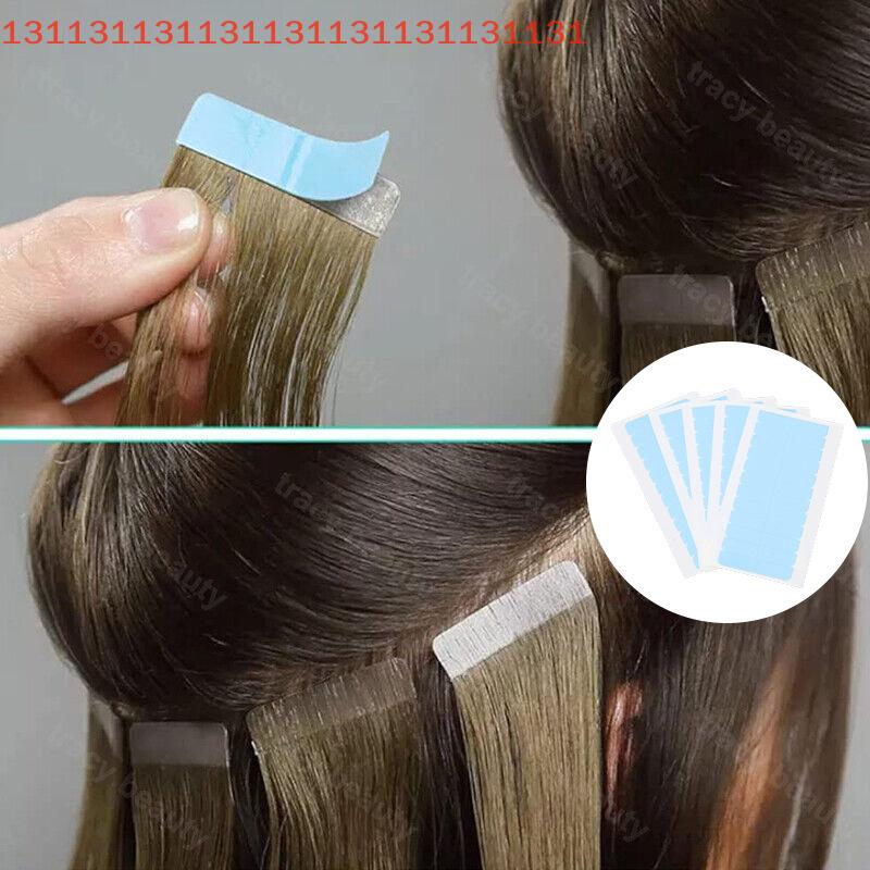 60Pcs Hair Extension Tape Tabs Scraper Replacement Double Sided Adhesive Strong Waterproof Traceless For Extension Toupee