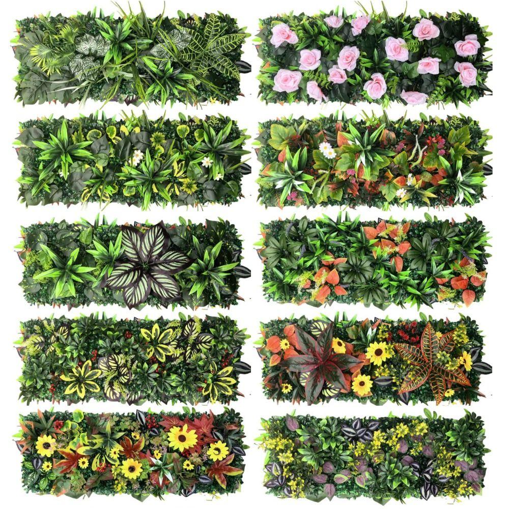 Flower Artificial Eucalyptus Carpet UV Protection Artificial Fern Grass Privacy Screen