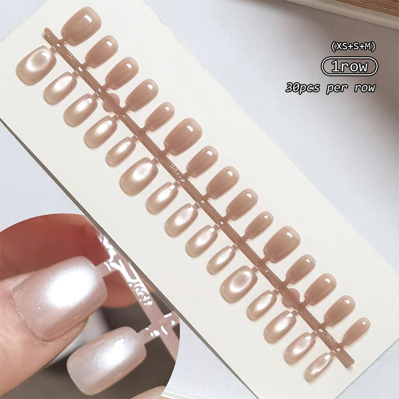 30Pcs Minimalist French Nail Tip Fake Nail Fashion Wearable False Nails Simple Full Cover Press on Nails DIY Wear Nail Tool