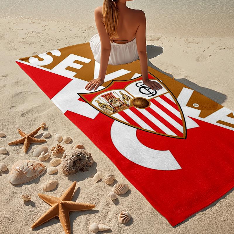 Sevilla Fc Crest Design Microfiber Beach Towel, Lightweight And Quick-Dry, for Summer Travel, Beach Essential, Swimming Pool