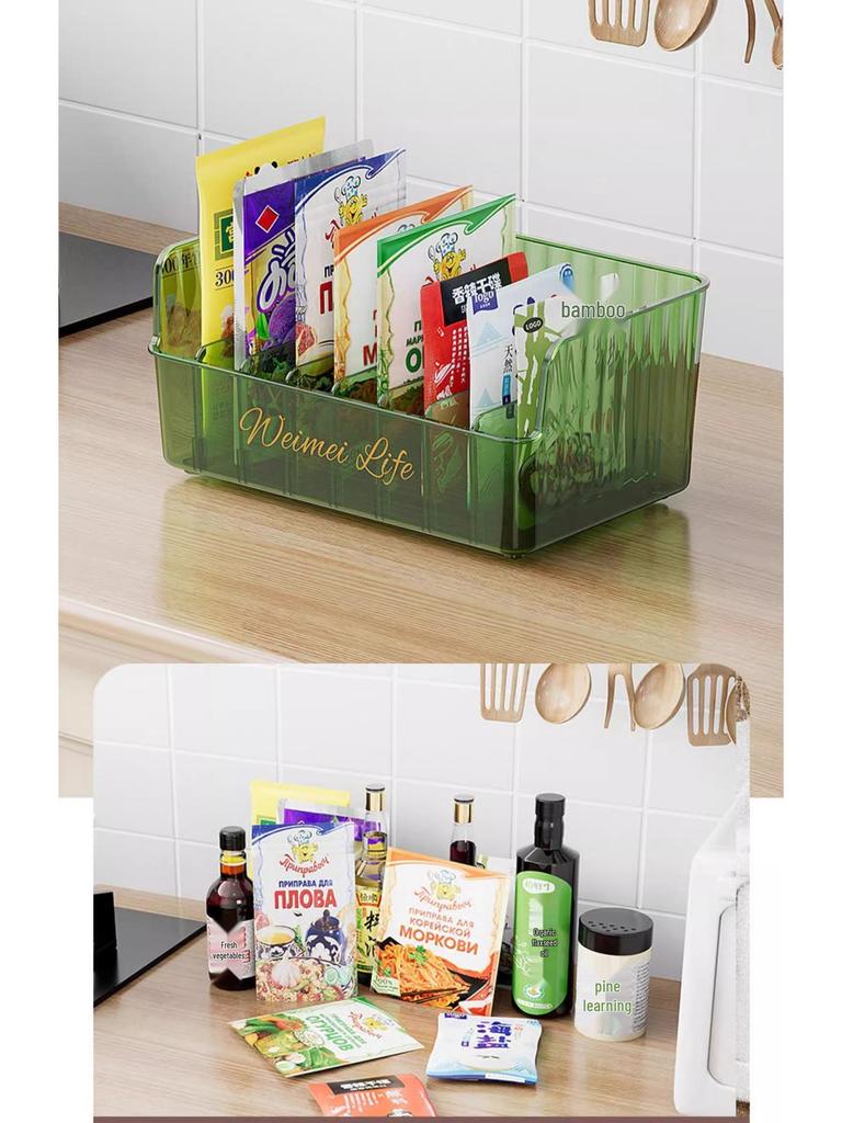 Küchengewürzspender Aufbewahrungsbox Set - Gewürzgläser & Päckchen Organizer