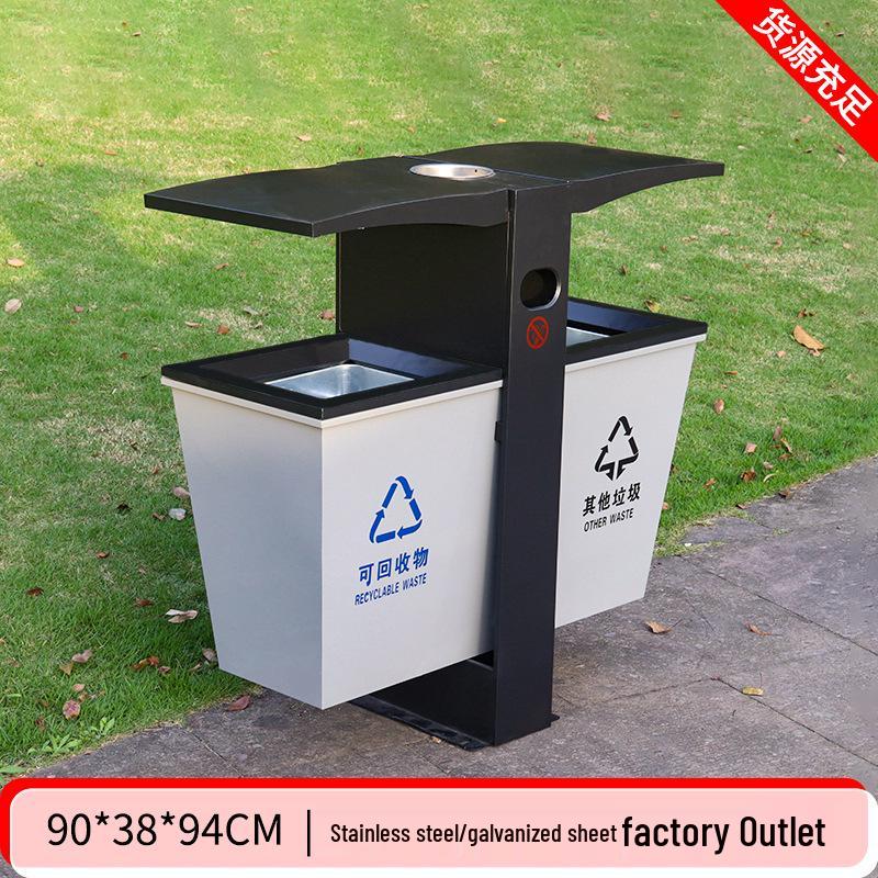 High-End Stainless Steel Outdoor Trash Can for Villas and Communities