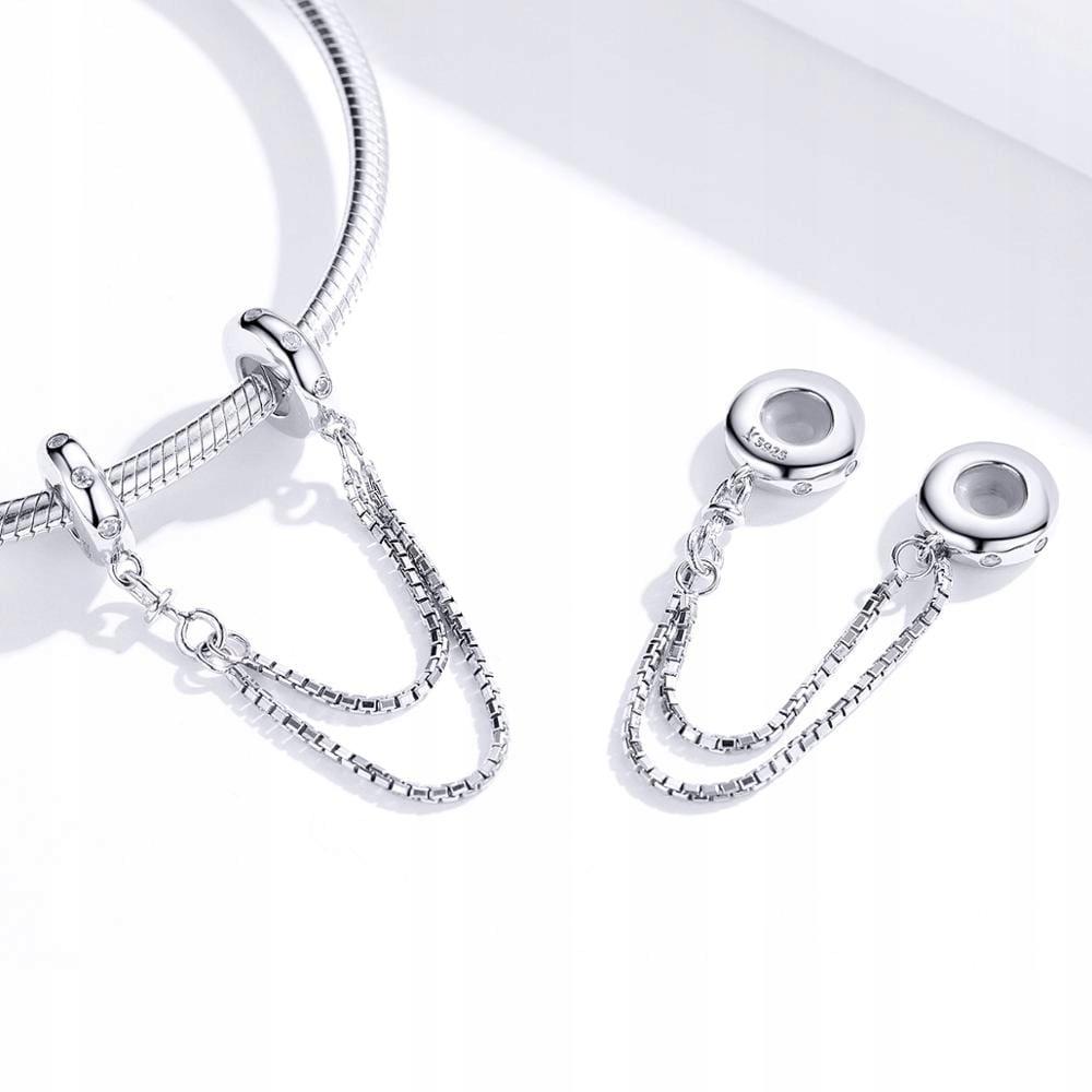 Charms Chain 925 Security Double Cubic Zirconia Beads Crystal