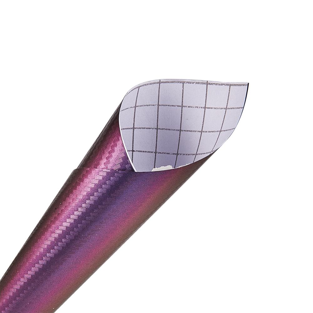 2Mx152cm 3D Carbon Fiber Purple Chameleon Vinyl Wrap Film Car Hood Bonnet Roof Wrapping Decals Sticker Sheets Air Release Free