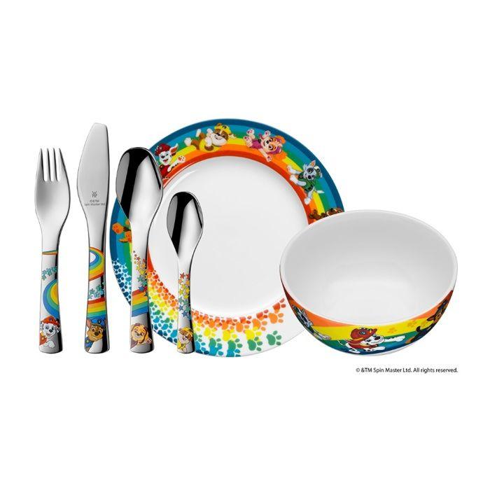 Set vaisselle enfant - Pat Patrouille - 6 pièces - Porcelaine - Cromargan inox - Multicolore