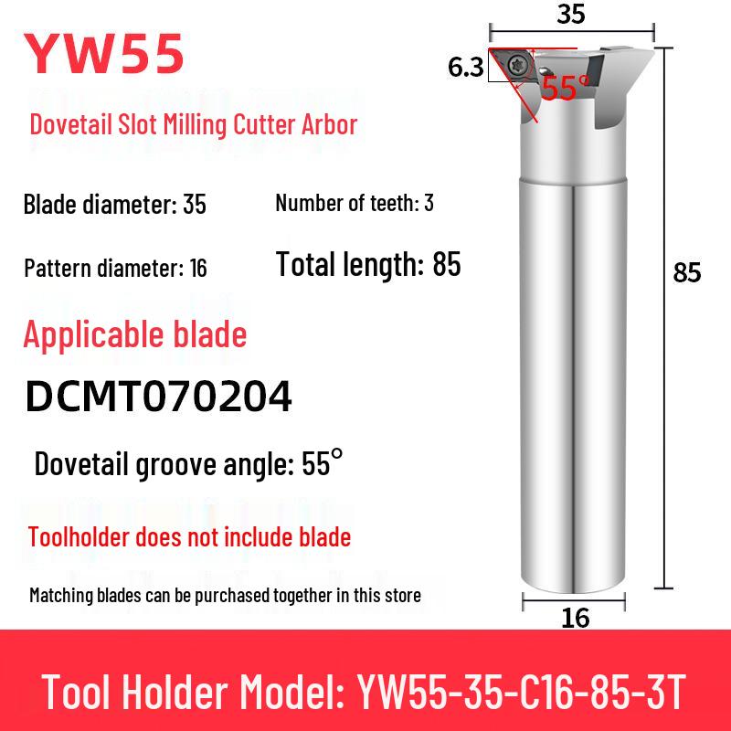 45°-75° CNC V-Shaped Dovetail Groove Milling Cutter with Inner Hole