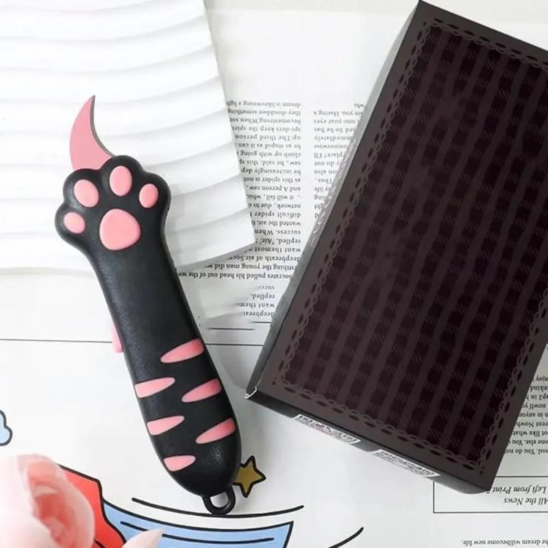 Mini Portable Cat Claw Utility Knife Creative Hand Account Decor Paper Cutting Tools Art Supplies Cute Cat Paw Sharp Box Cutters
