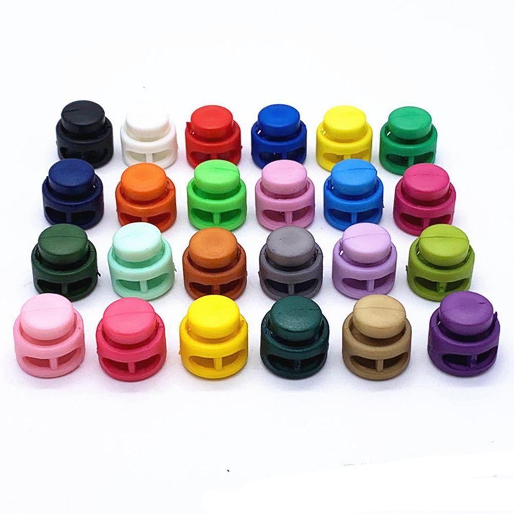 Double Holes Sportswear Accessories Toggle Clip Cord Lock Bean Apparel Shoelace Plastic Stopper