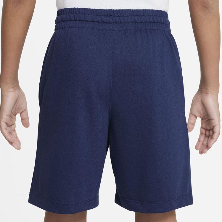 Nike Jersey Solid Color Logo Drawstring Kids Shorts Kids Shorts Dark-Blue DA0806-410