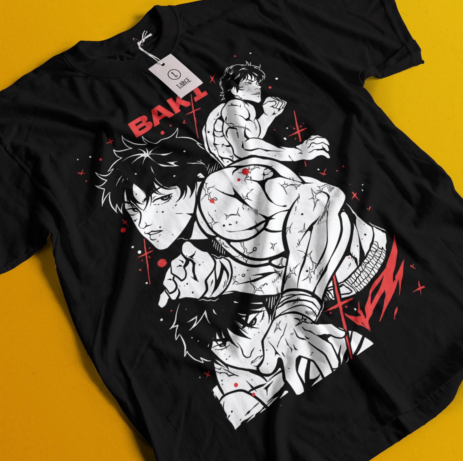 

Baki The Grappler T-Shirt Mens Womens Tees Top Baki Hanma Tshirt Yujiro Shirt Fighting Jack Biscuit 2XL