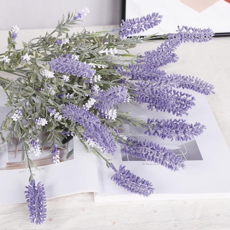 46cm Lungo Lavanda Artificiale Impianto Capelli Plastica di Alta Qualità Finta Lavanda Stile Campagna Gioielli Decorazione Fiori Finti