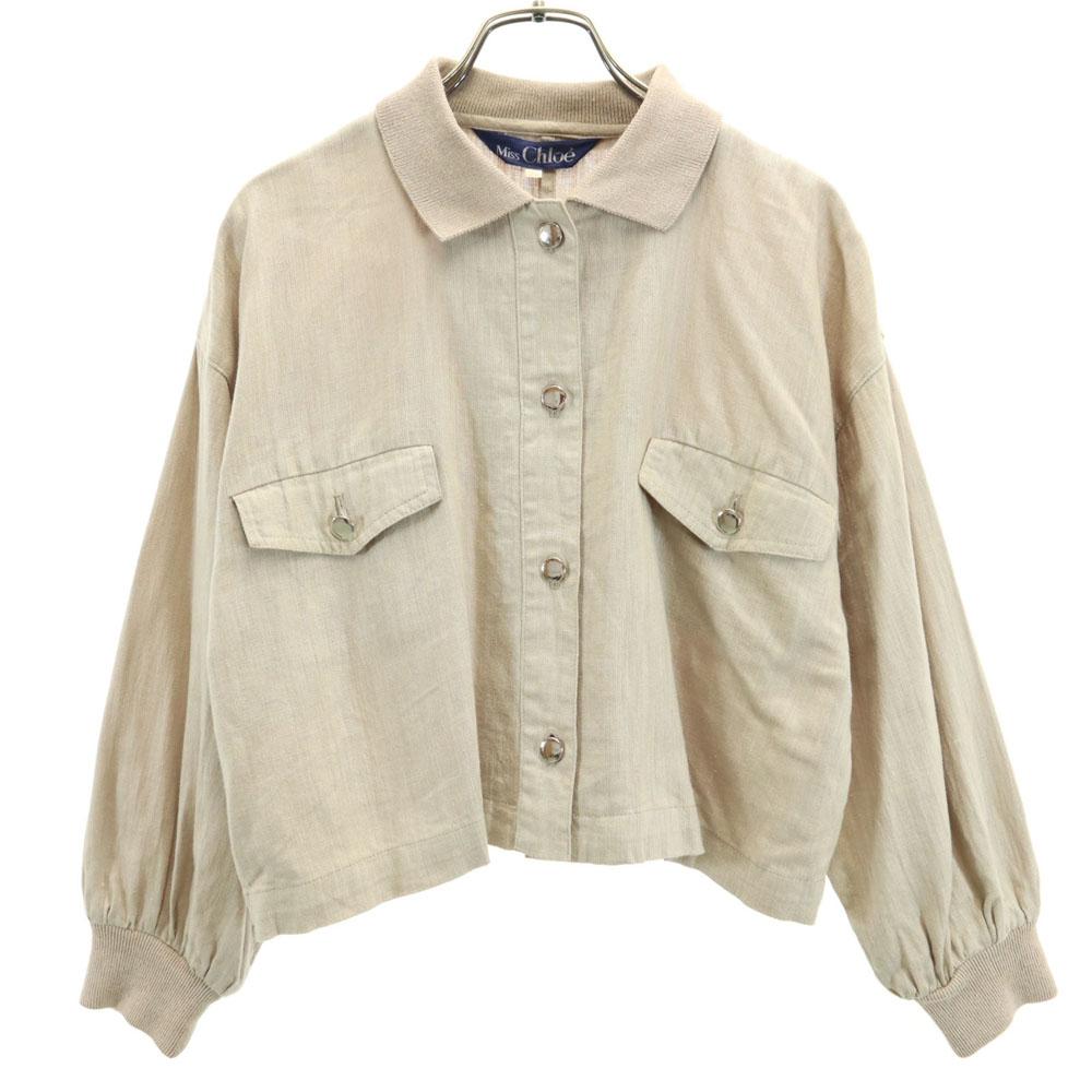 Miss Chloe Made In Japan Linen Blend Short Length Blouson 40 Beige Jacket Women Used