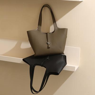 2025 New Leather Women's Bag Autumn Tote Bag Women's Handbag Large Capacity Commuter Cowhide Shoulder Bag