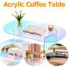 Round Iridescent Coffee Table Easy Assemble Rainbow Acrylic Furniture Holographic Side Desk Transparent Art Home Decor Accent