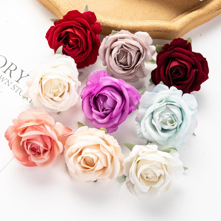 Artificial Flowers Flannel Roses Home Room Decora Valentine's Scrapbooking Wreath Wedding Bridal Accessories Clearance Diy Gift