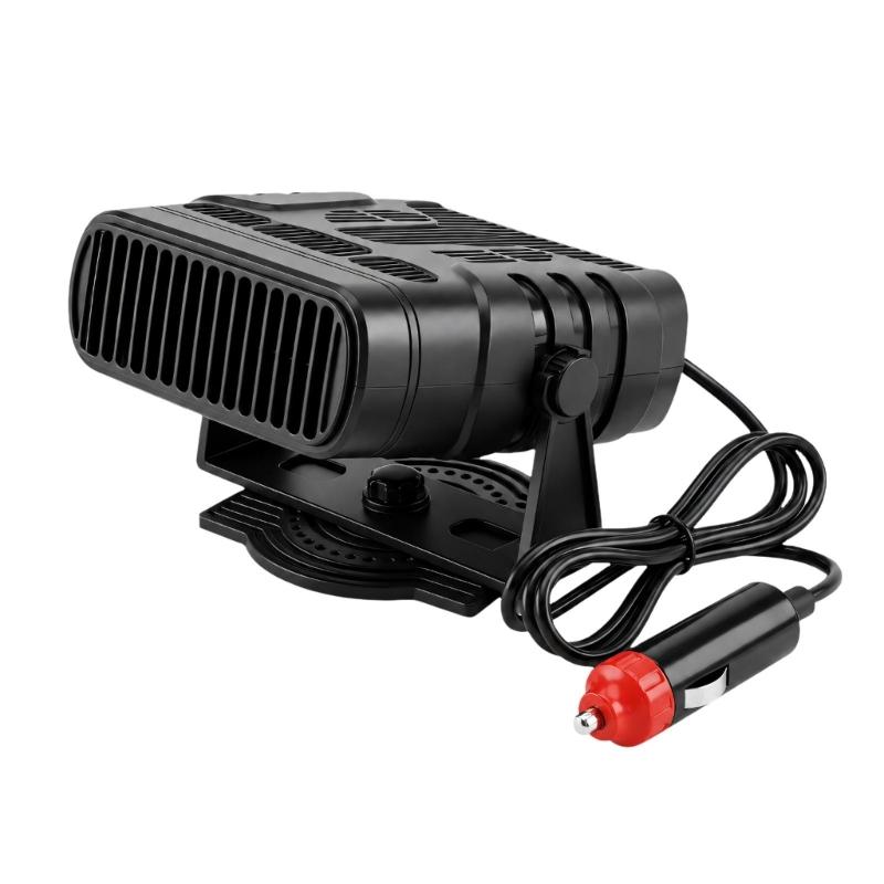 12V or 24V 2-in-1 Car Heater & Coolers, Car Windshield Heater Fan with Warm and Cool Operation, Adjustable Aiming Support and Attached Vehicle Power