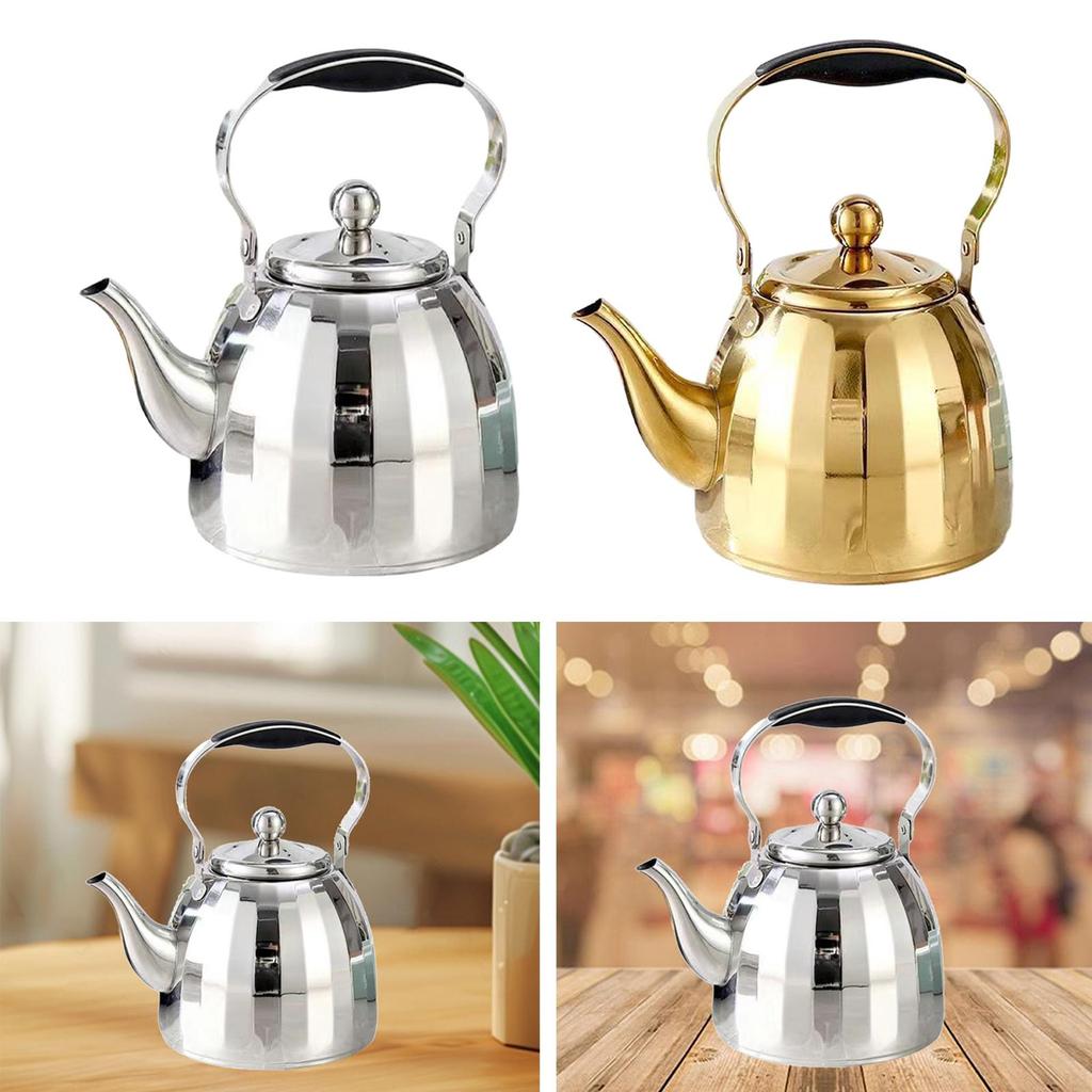 Stainless Steel Tea Kettle with Strainer Durable Teapot Cookware for Daily Use and Rapid Boiling