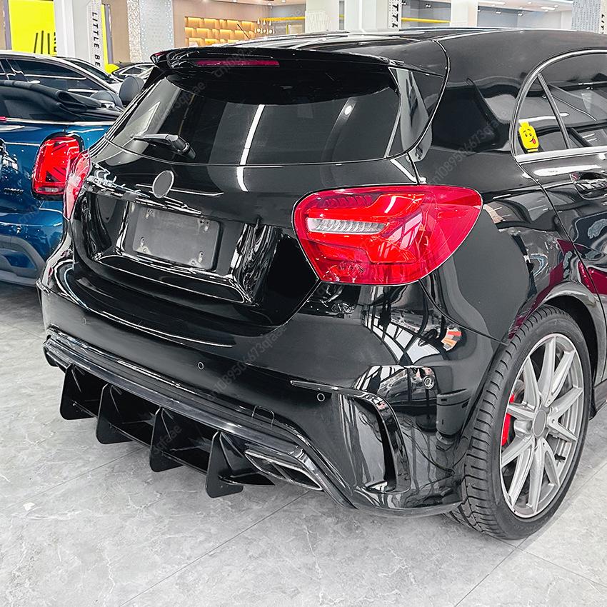 For Mercedes Benz A Class W176 A180 A200 A250 A260 A45 AMG 2013-2018 Rear Bumper Diffuser Lip Rear Side Splitters Spoiler Lip