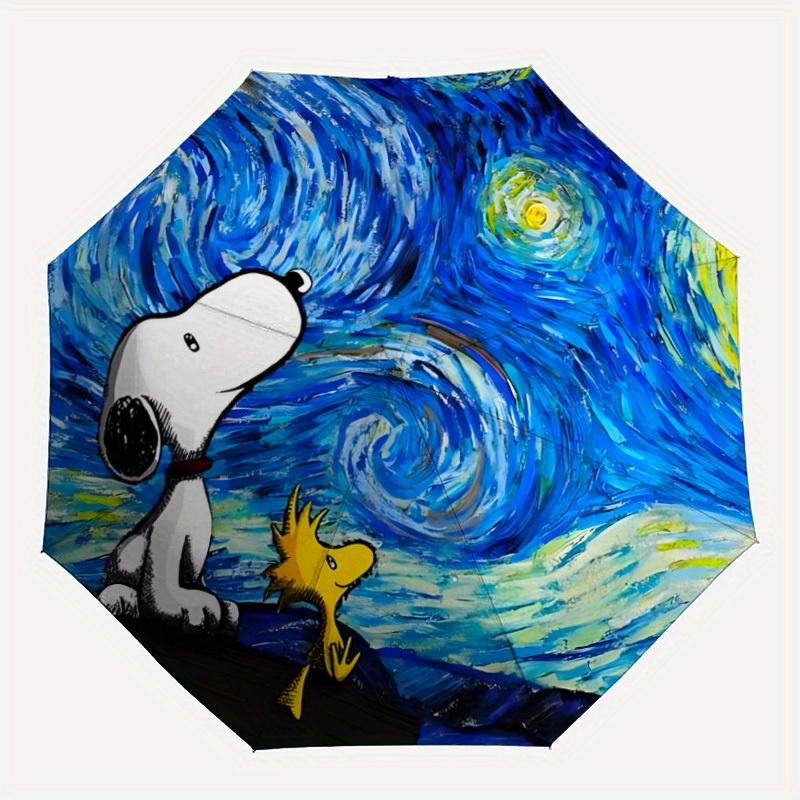 

1pc Snoopy Woodstock Windproof Automatic Umbrella, Portable Folding design, Lightweight for Women/Men209