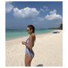 Womens Striped Cutout One-Piece Swimsuit With Padded Cups Hot Swimming