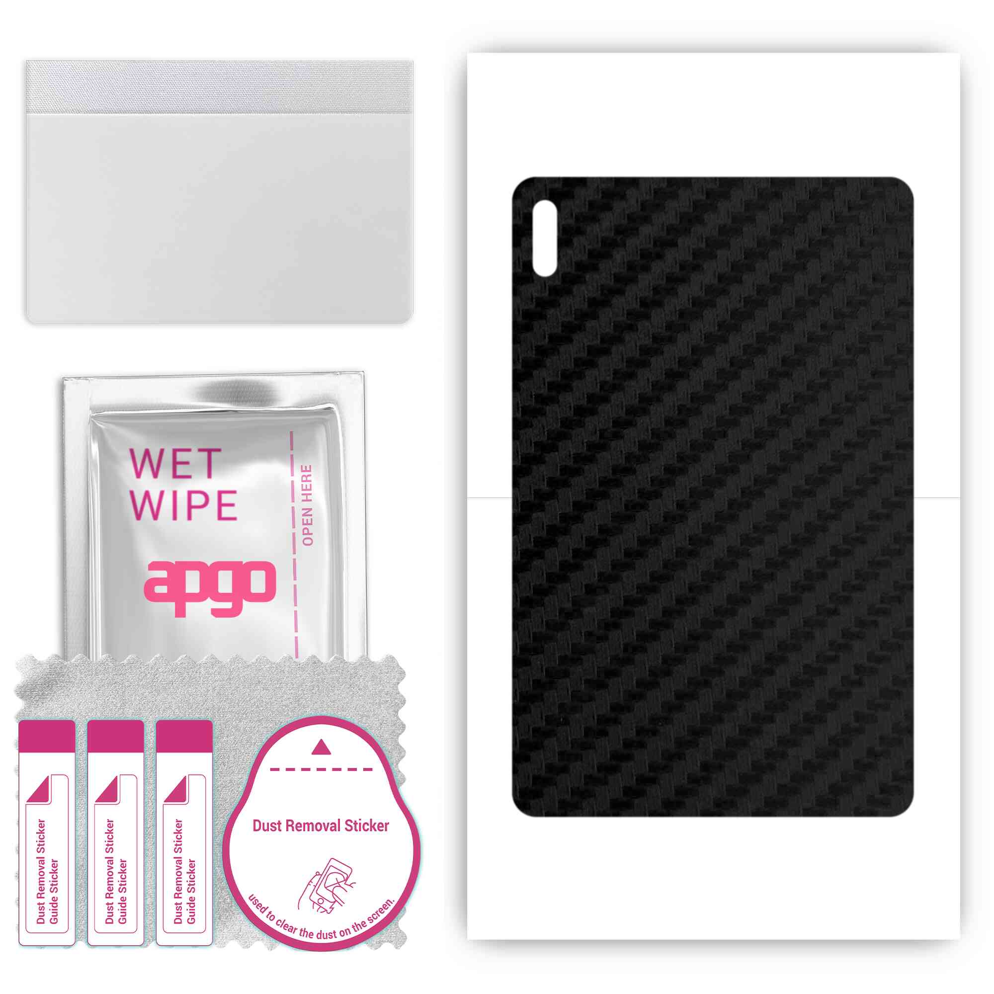 

apgo Protective Skin Sticker for the back compatible with Huawei MatePad, Wrap Film, Foil, Vinyl - Pattern Carbon Black