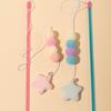 Stick Toy Elastic Rope Plush Ball Star Pendant Bite-resistant Comfortable Grip Relieve Boredom Handmade Kitten Teaser Wand Interactive Toy