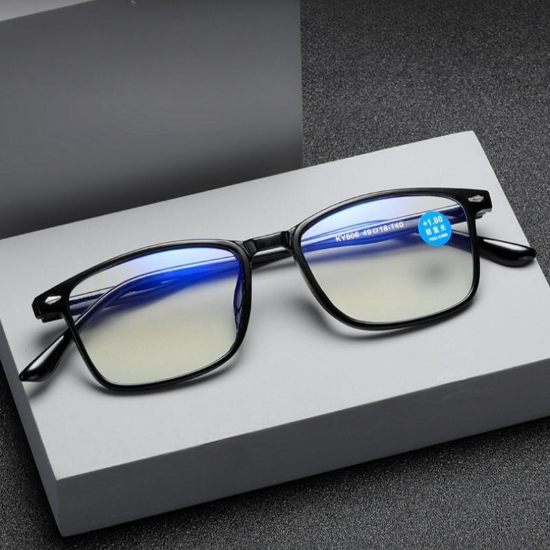 Ultra-Lightweight Square-Frame Anti-Blue Light Prescription Glasses Business-Grade High Definition Comfort  Eyewear