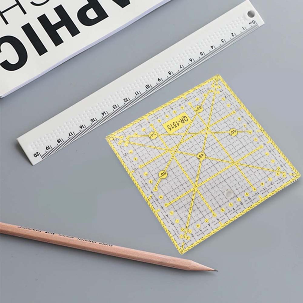 2pcs 15cm x 15cm Square Quilting Ruler plastic Quilting Tool Easy Fabric Cutting Ruler For Sewing