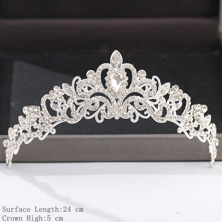 Silver Color Crown and Tiara Hair Accessories for Women Wedding Accessories Crown for Bridal Crystal Rhinestone Diadema Tiara
