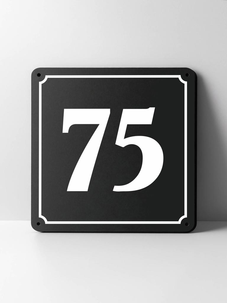 Metal House Number Sign, Black White Contrast, Outdoor Wall Decor for Home Street