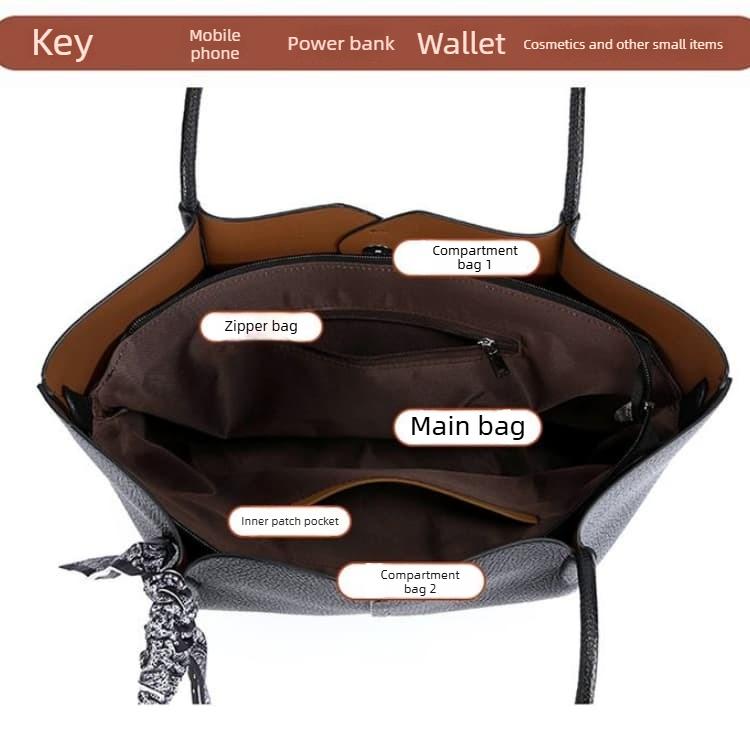 Lychee pattern silk scarf decorative tote bag women's shoulder bag