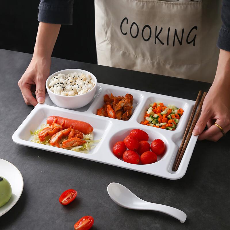 ZISIZ Multi-Compartment Melamine Meal Plate Set