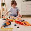JOYFY Toy Truck Playset Race Toy Cars 60" Extra Long Race Track and 12 Die-Cast Metal Cars for Boy Girls 3-9 Years Birthday Gift