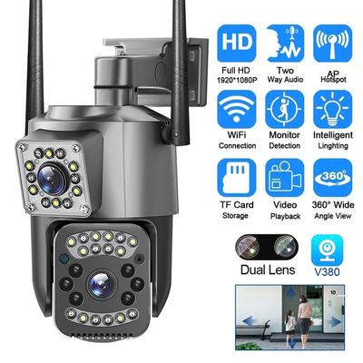 New EU V380 Pro Wi-Fi 4G SIM Card 4K 8MP CCTV Camera Outdoor IP Security Camera Bidirectional Call Color Night Vision AI Mobile Trackin