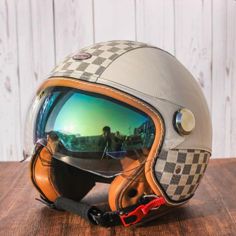 Newest Retro Motorbike Helmets DOT 3/4 Open Face Motorcycle Vintage Chopper Bike Cascos Scooter Capacete De Moto