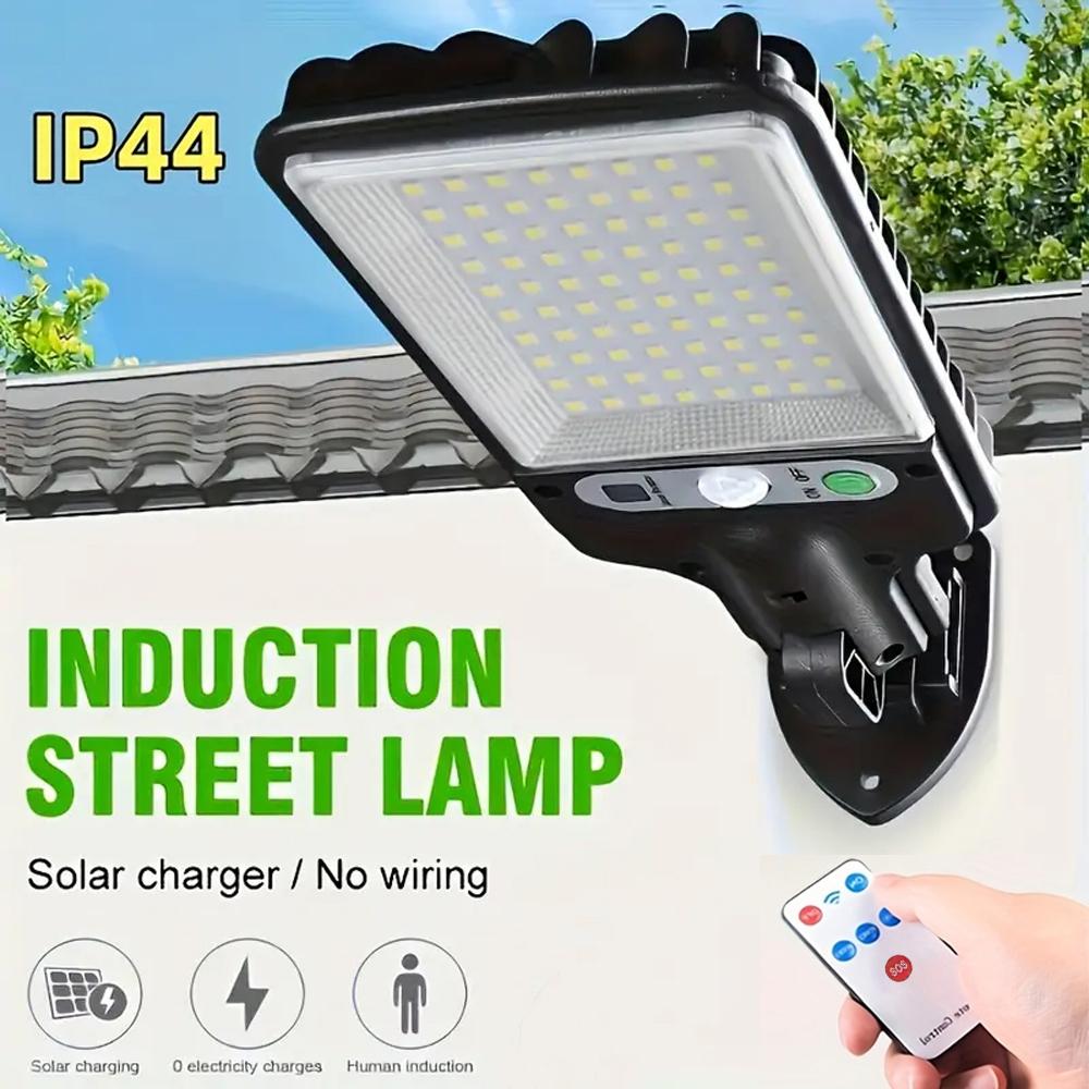Solar Smart Light, Motion-Sensing Streetlight, Ultra-Bright Floodlight 3 Function Modes, Semi-Recessed Installation