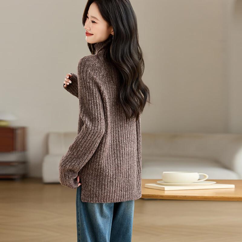 Srcr Women's High-Neck Cashmere Blend Thick Sweater