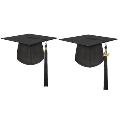 Nonwoven Fabric Graduation Hat Matte Adult Graduation Hat With Long Tassels for Ceremonies and Photography