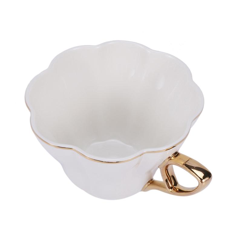 Good-Elegant Flower Bone China Tea Cup Saucer Set  Tea Cup White Porcelain Coffee Cup Tea Set Coffee Cup Espresso Cup