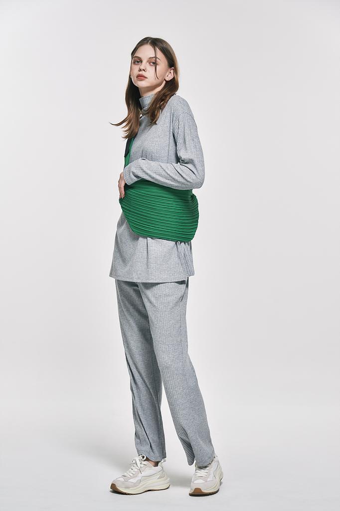 Waiowai Wide Elastic Banded Ribbed Pants_2 Colors