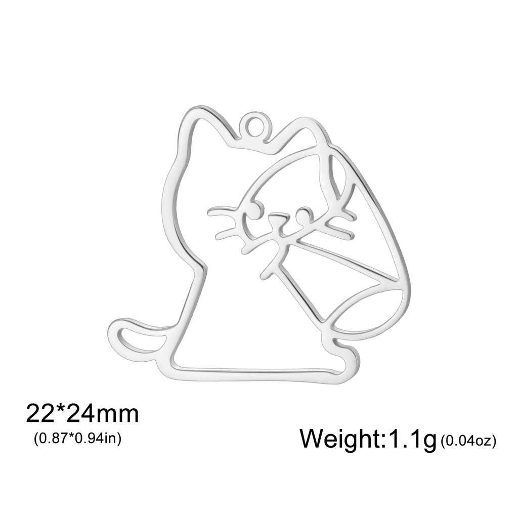 Teamer 3pcs/lot Pet Cat Pendant Gold Color Stainless Steel Kitten Animal Charms for Necklaces Earrings Jewelry Making Wholesale