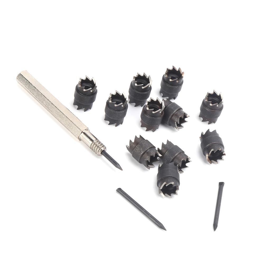 13pcs Double Sided Spot Weld Cutter Set 3/8 Inch Diameter Sheet Metal Hole Cutter For Sheet Metal