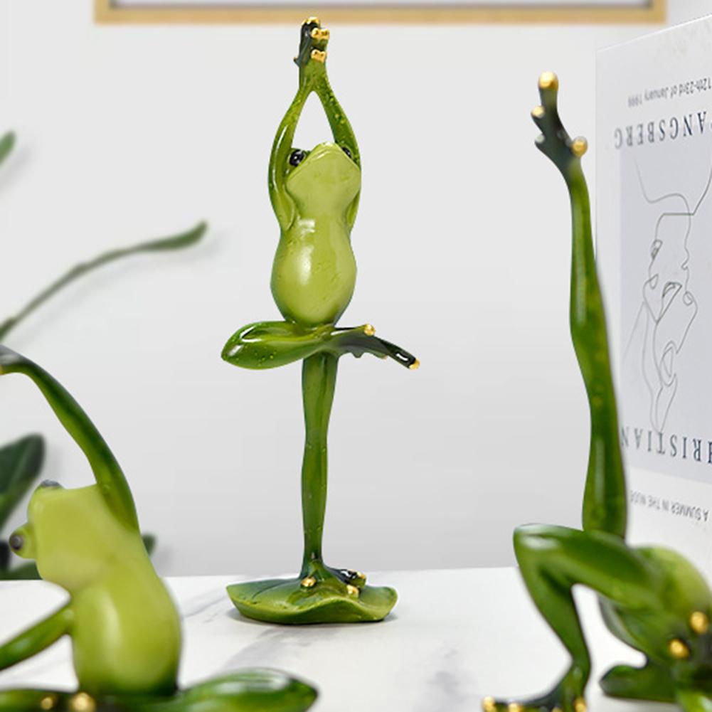 Yoga-Frosch Exquisite Statue Gartenbedarf Harz Dekor Statue Handwerk Handarbeit Wasserdicht Geschenke für Außen Innen Hof
