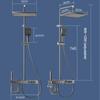 Temperature Display Shower Set System Wall Mount 4 Function Piano Key Rainfall Hot Cold Bathtub Shower Faucet Set For Bathroom
