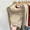 Slash Neck Knitwear Off Shoulder Top Women's Thin Bottomed Shirt Slim Long Sleeve Hotsweet Casual Commuting New Fashion