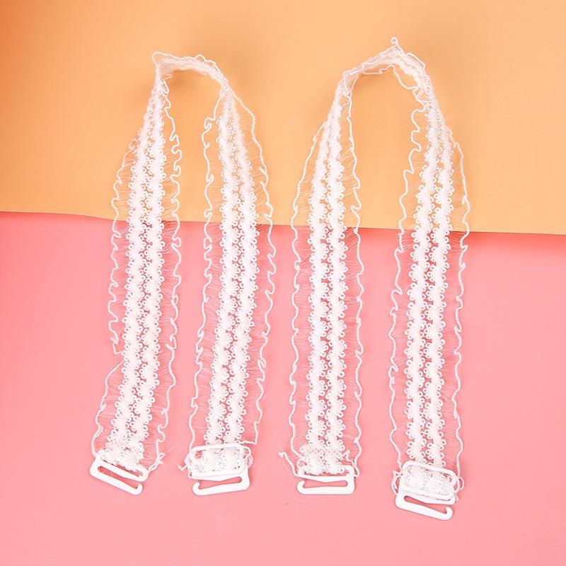 Adjustable Lace Underwear Shoulder Straps Women Elastic Stretch Bra Non-slip Mesh Hollowed Flower Shoulder Straps Accessories