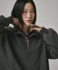 Beodeonteu Garment-Dyed Half Zip Fleece Sweatshirt [Charcoal]