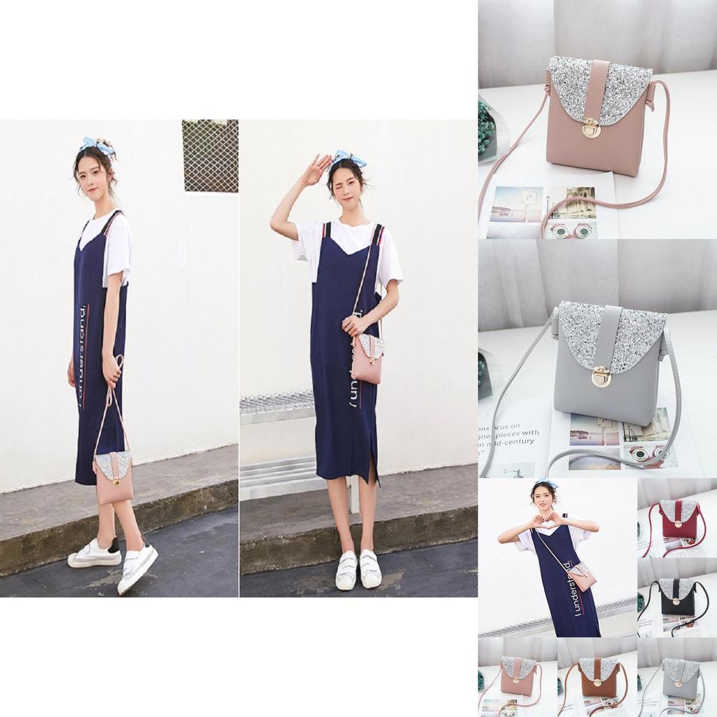 Chic Female Shoulder Bag With Sparkling Sequins And Stylish Compact Design